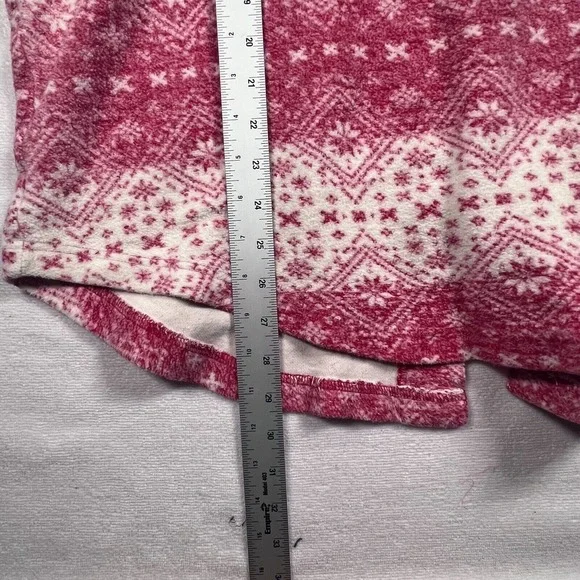 BUM Worker Gear Womens LG Button Up Shirt 90's Red & White Snowflake Print - Picture 11 of 12